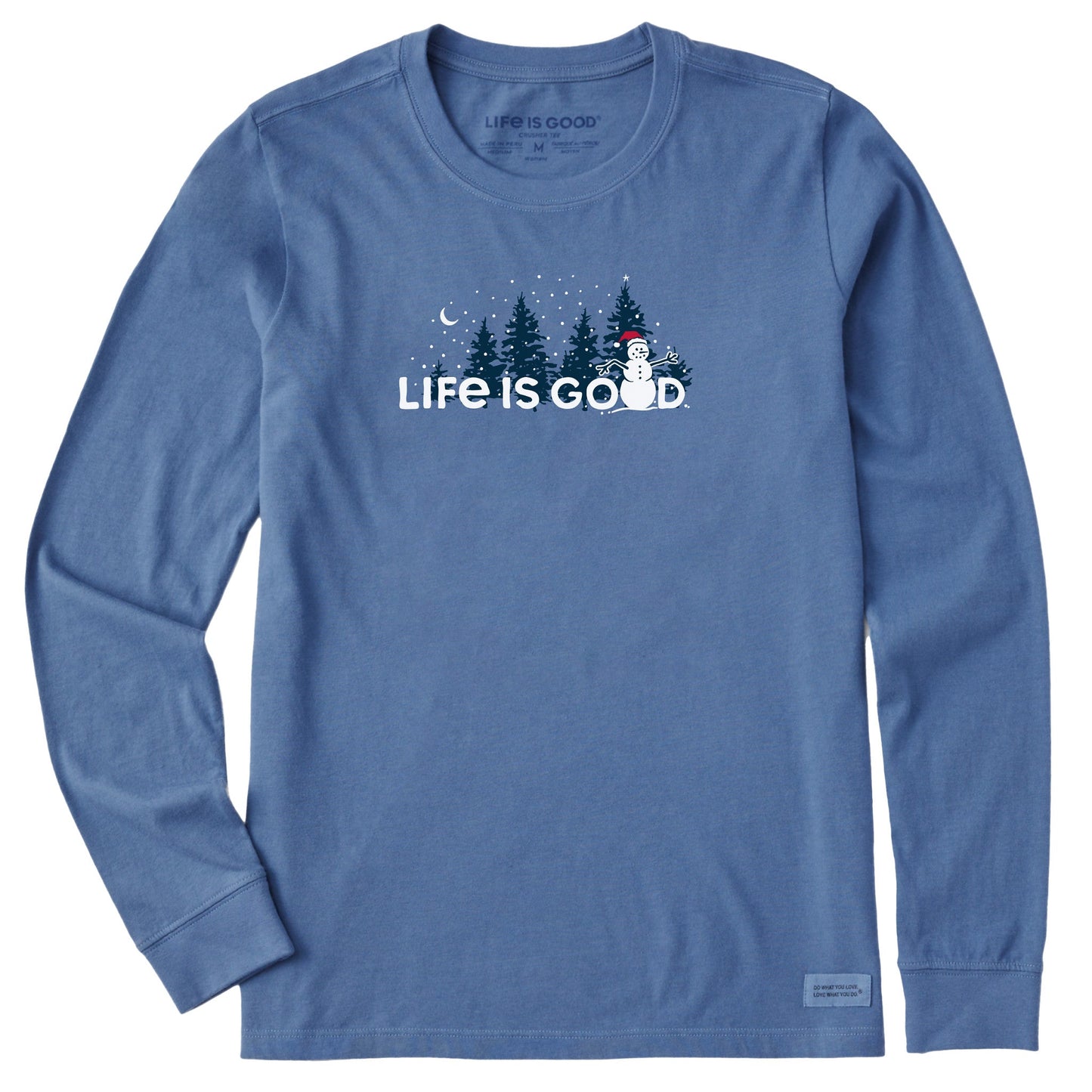 Women's Snowman Landscape Long Sleeve Crusher Tee