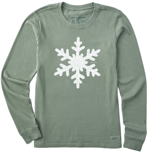 Women's Baroque Snowflake Long Sleeve Crusher Tee