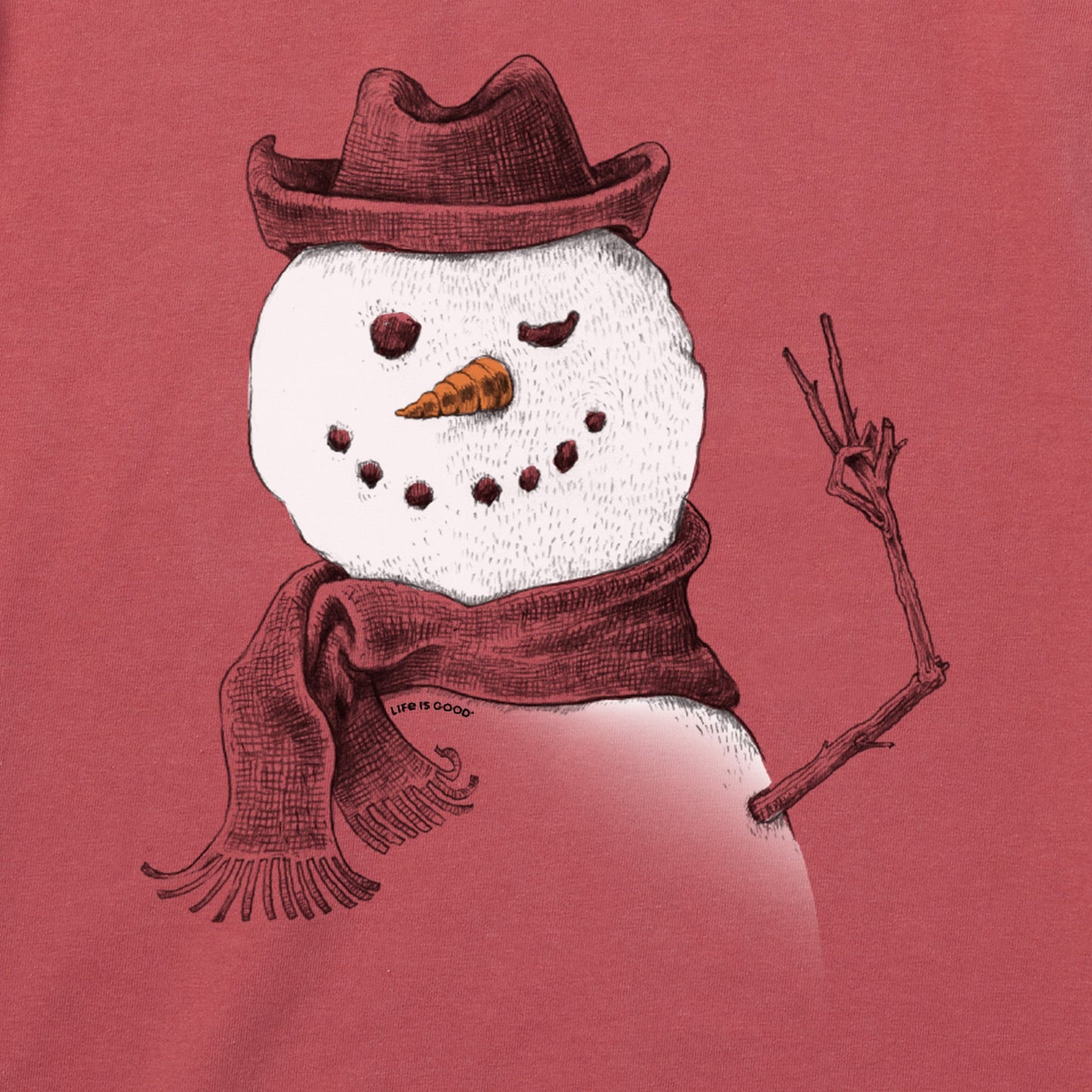 Women's Snowman Peace Sign Short Sleeve Crusher Tee