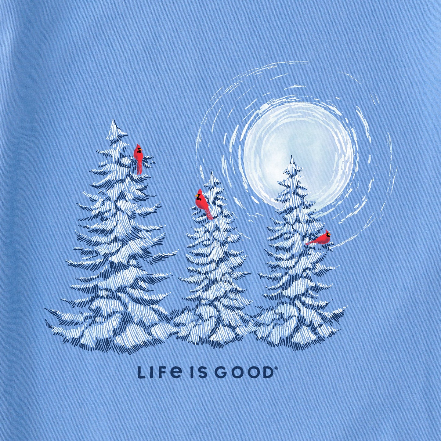 Women's Snowy Pines with Cardinals Short Sleeve Crusher Tee