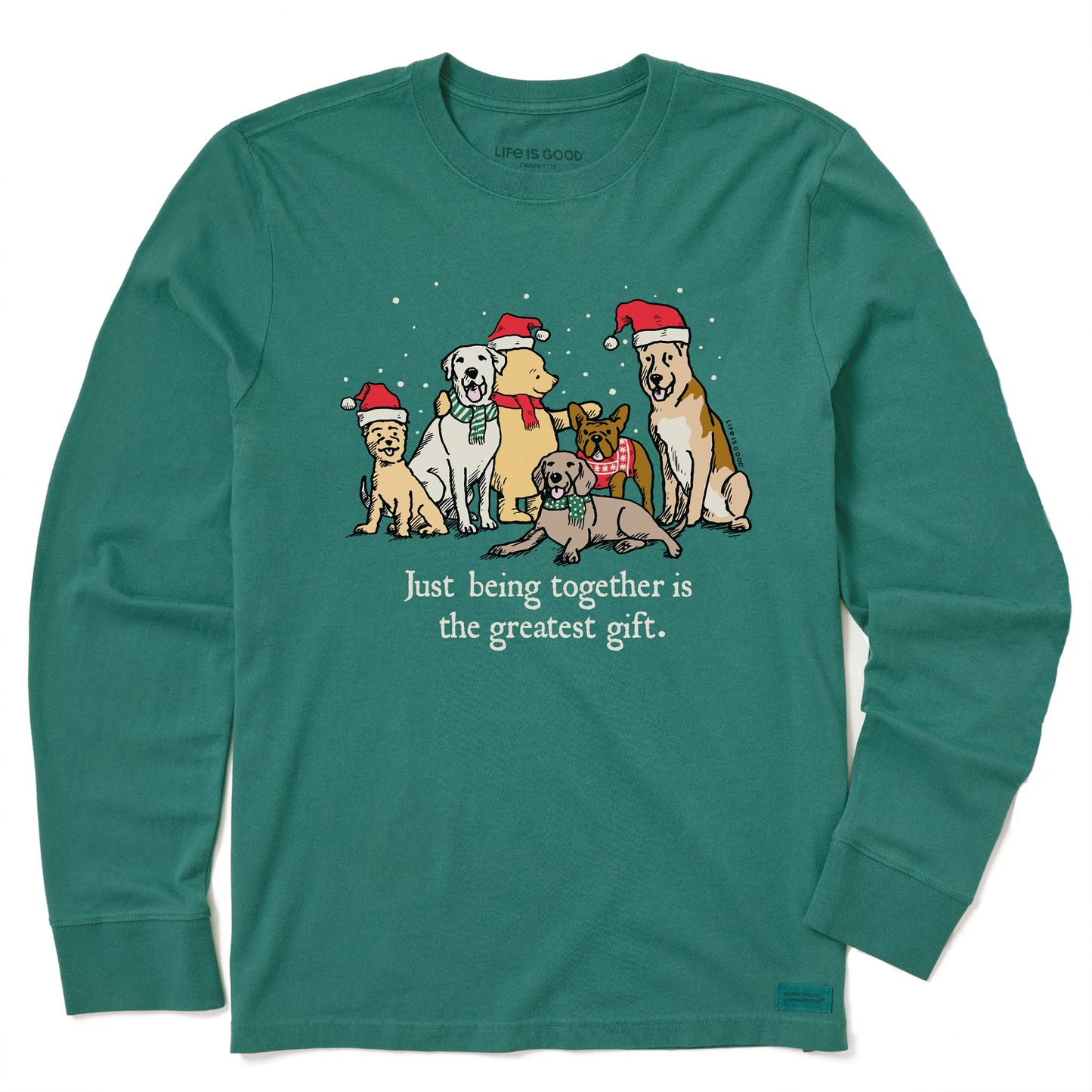 Kids Winnie & Dogs Being Together is the Greatest Gift Long Sleeve Crusher Tee