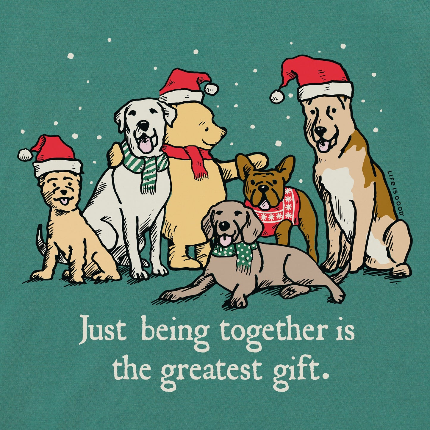 Kids Winnie & Dogs Being Together is the Greatest Gift Long Sleeve Crusher Tee