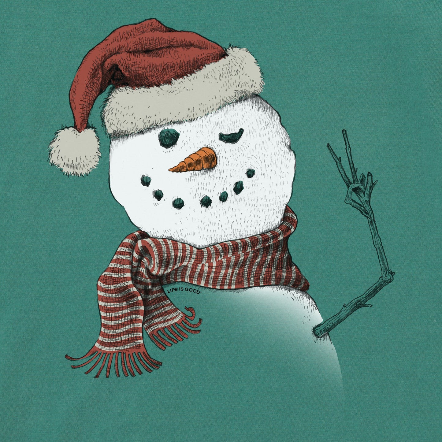 Kids Santa Snowman Peace Long Sleeve Crusher Tee