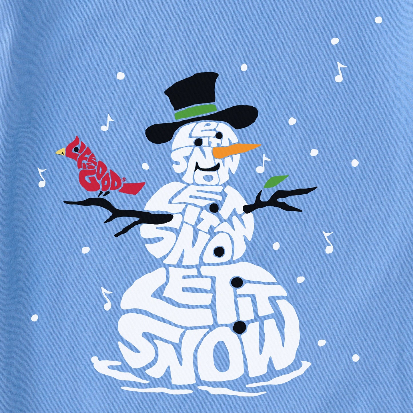 Kids Wordy Let It Snowman Long Sleeve Crusher Tee