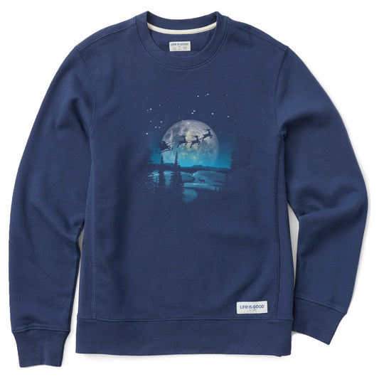 Men's Santa Moonlight Ride Simply True Fleece Crew