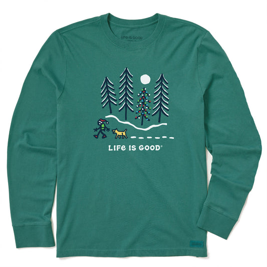 Men's Holiday Hike Through the Woods Long Sleeve Crusher Tee