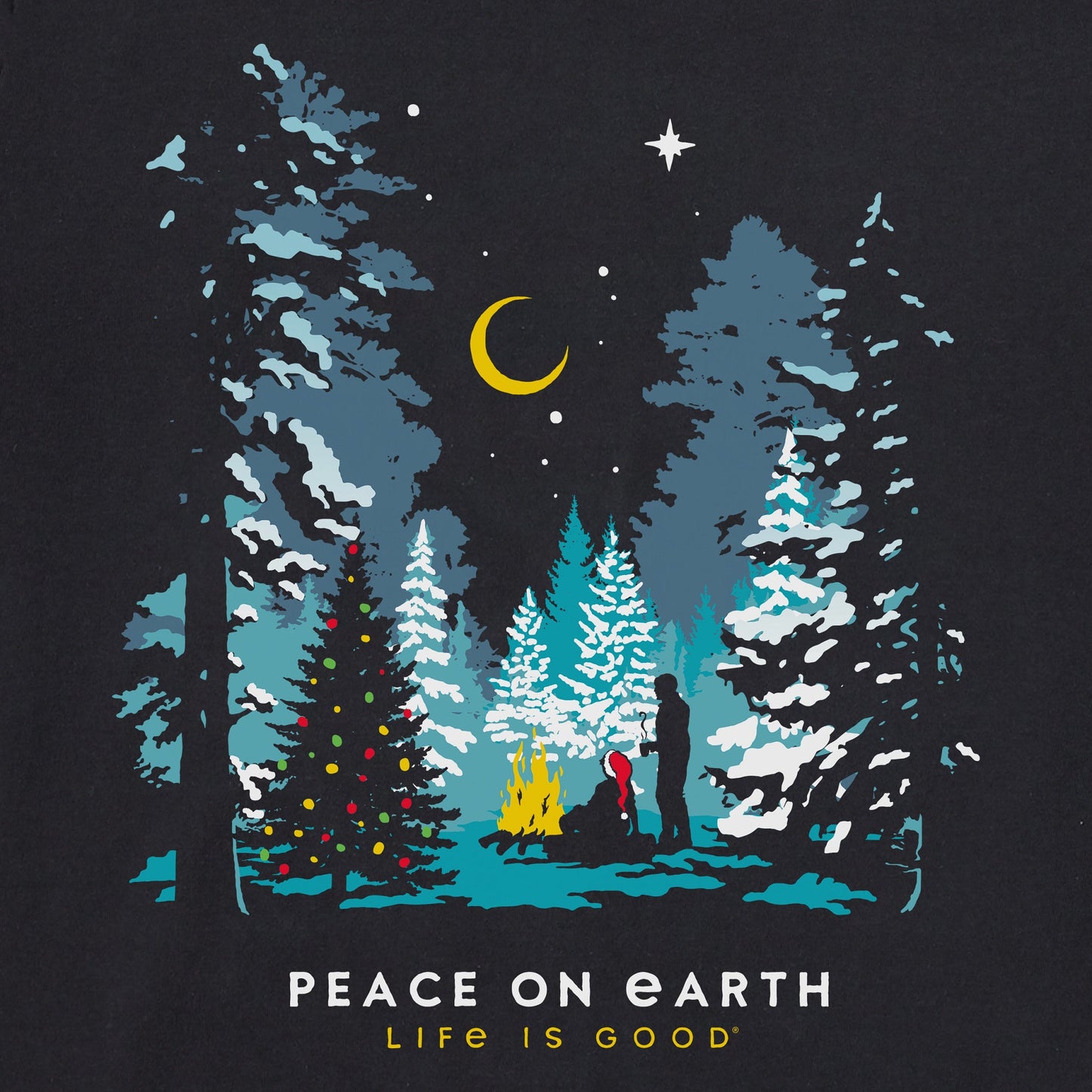 Men's Peace on Earth Christmas Camp Long Sleeve Crusher Tee