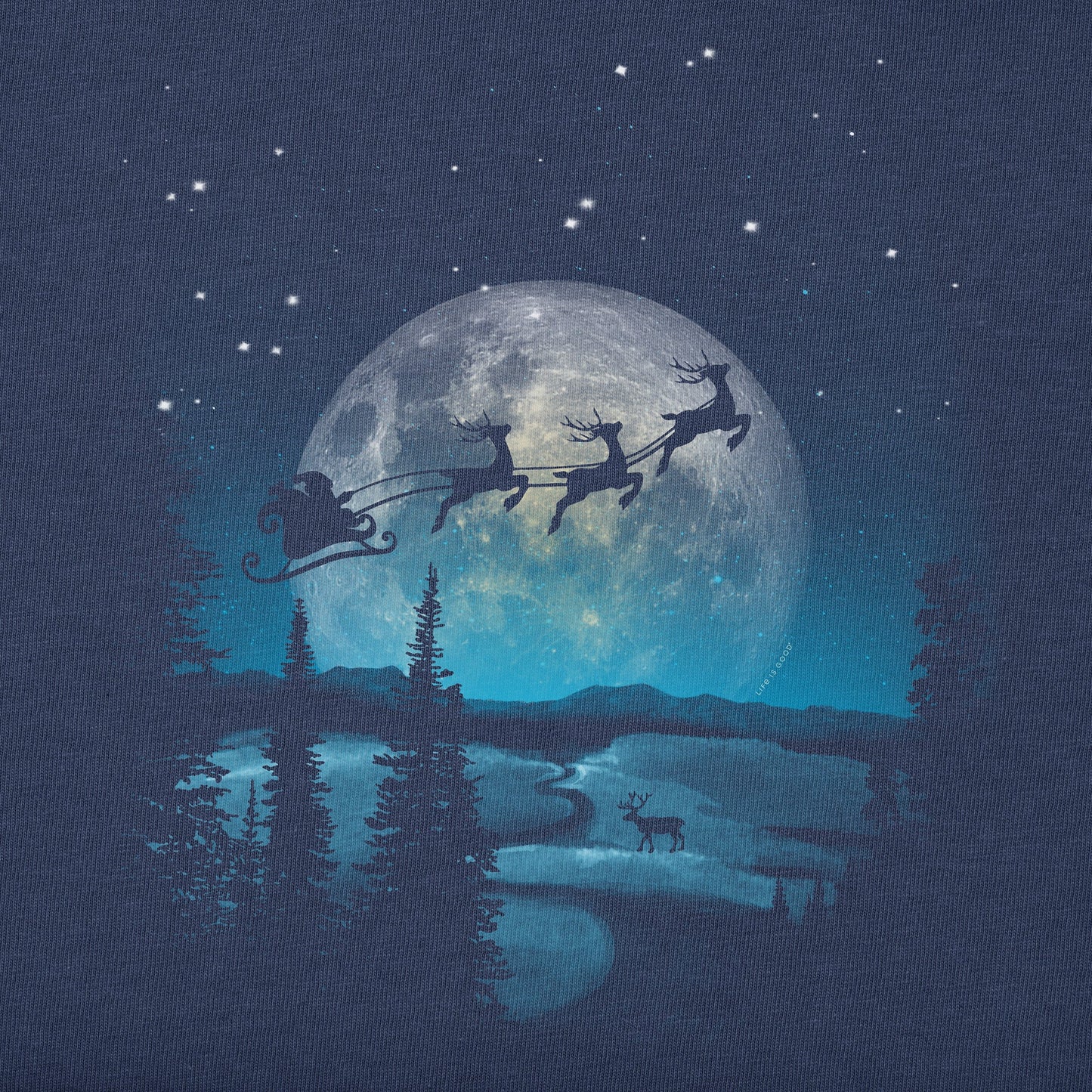 Men's Santa Moonlight Ride Long Sleeve Crusher Tee