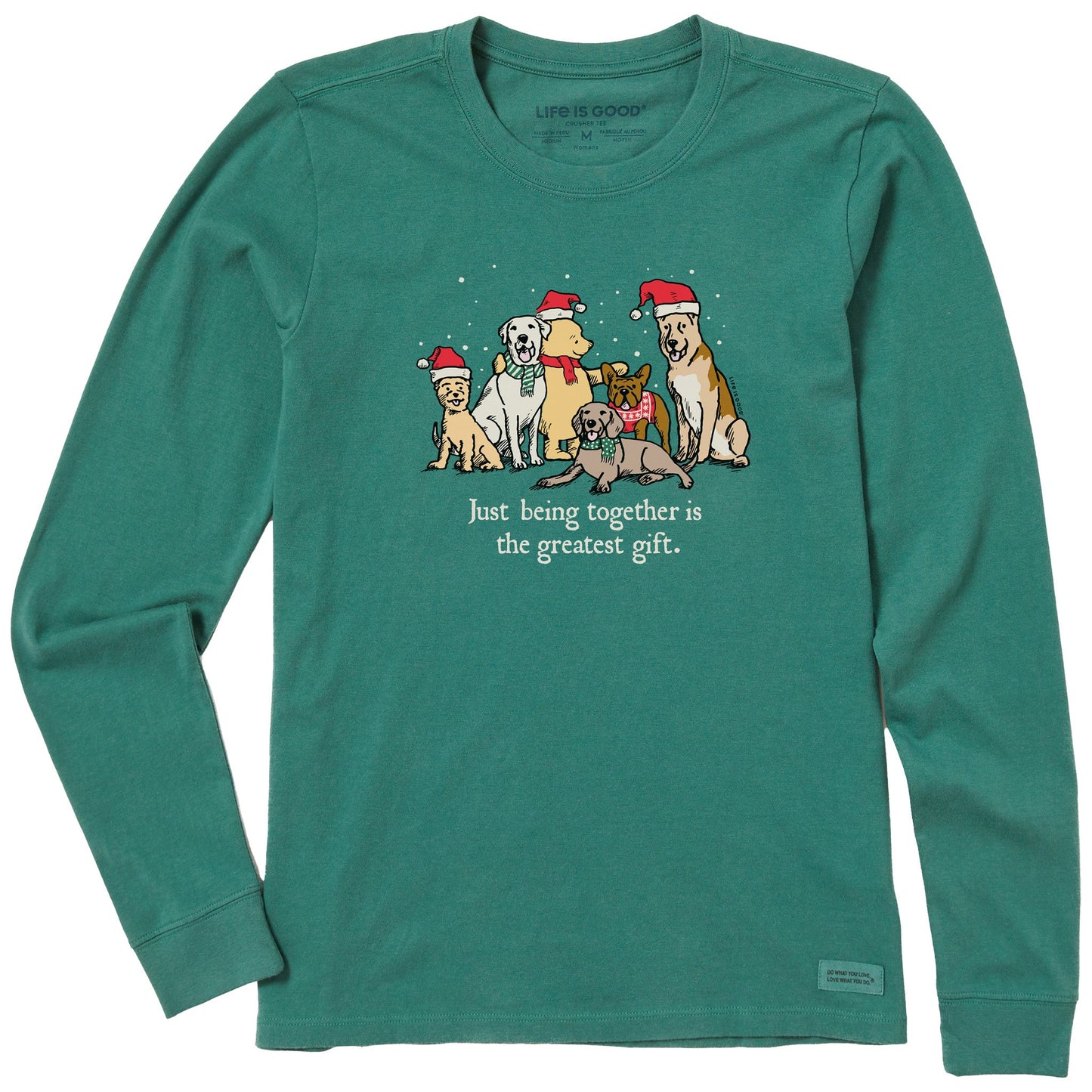 Women's Winnie & Dogs Being Together is the Greatest Gift Long Sleeve Crusher Tee