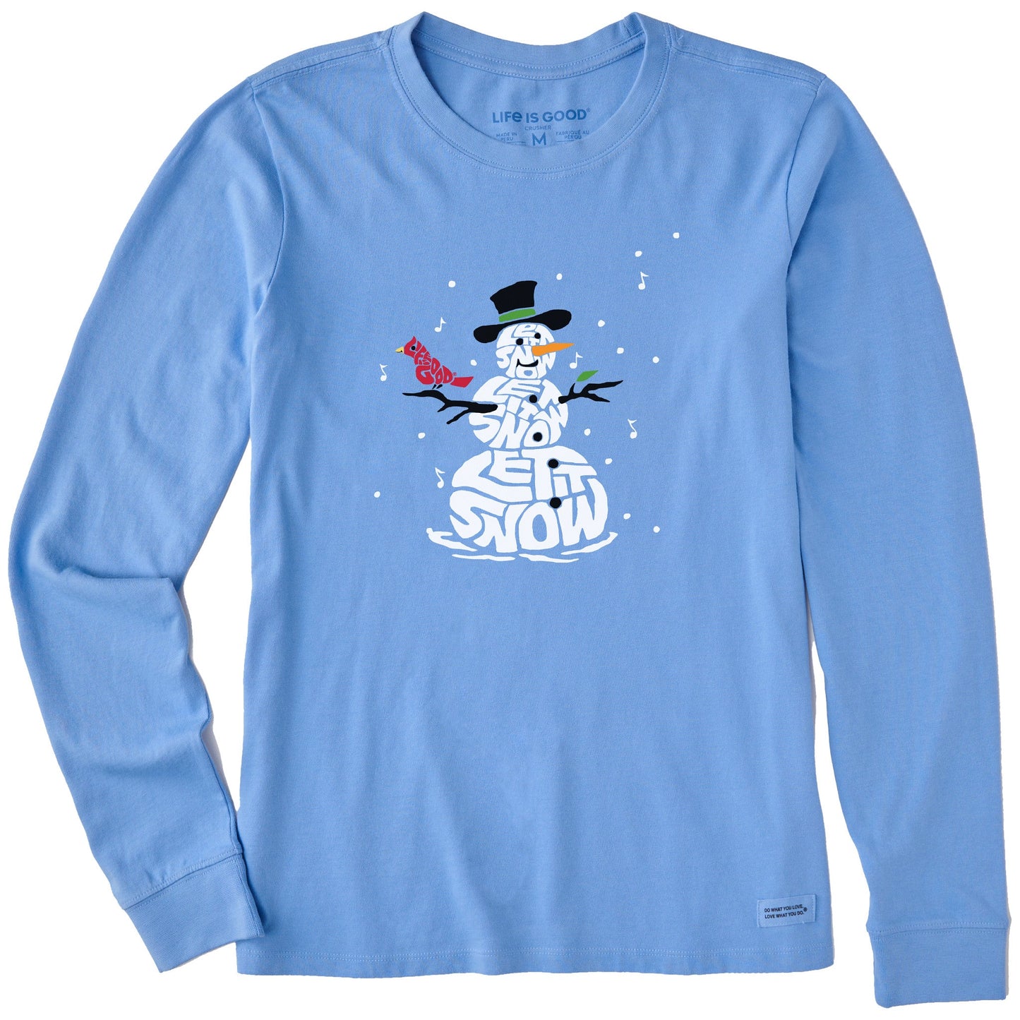 Women's Wordy Let It Snowman Long Sleeve Crusher Tee