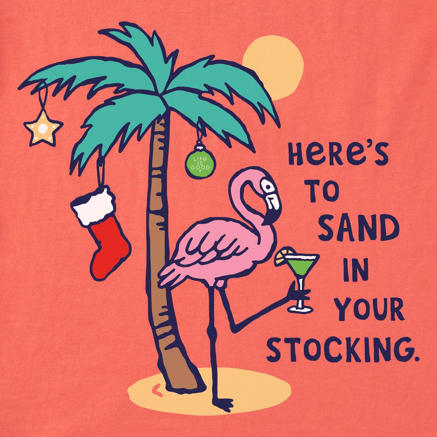Women's Flamingo Sand in your Stocking Short Sleeve Crusher Tee