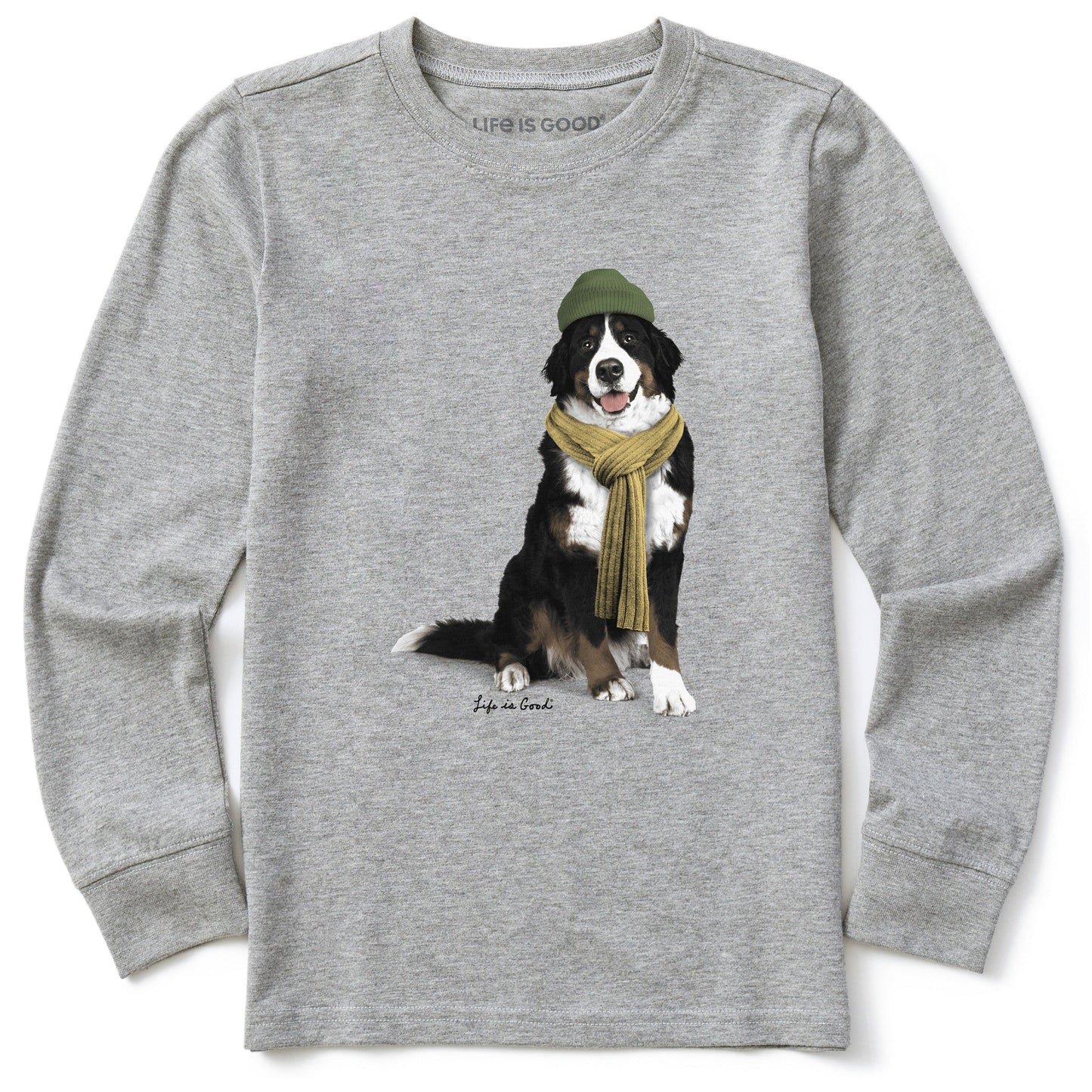 Kids Photoreal Bernese Long Sleeve Crusher Tee