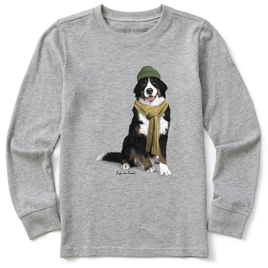 Kids Photoreal Bernese Long Sleeve Crusher Tee