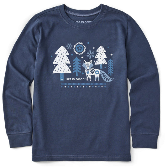 Kids Winter Fox Long Sleeve Crusher Tee