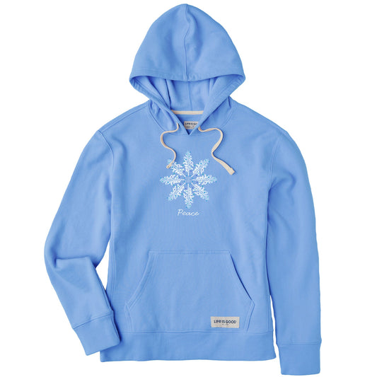 Women's Inventive Snowflake Tree with Flowers Simply True Fleece Hoodie