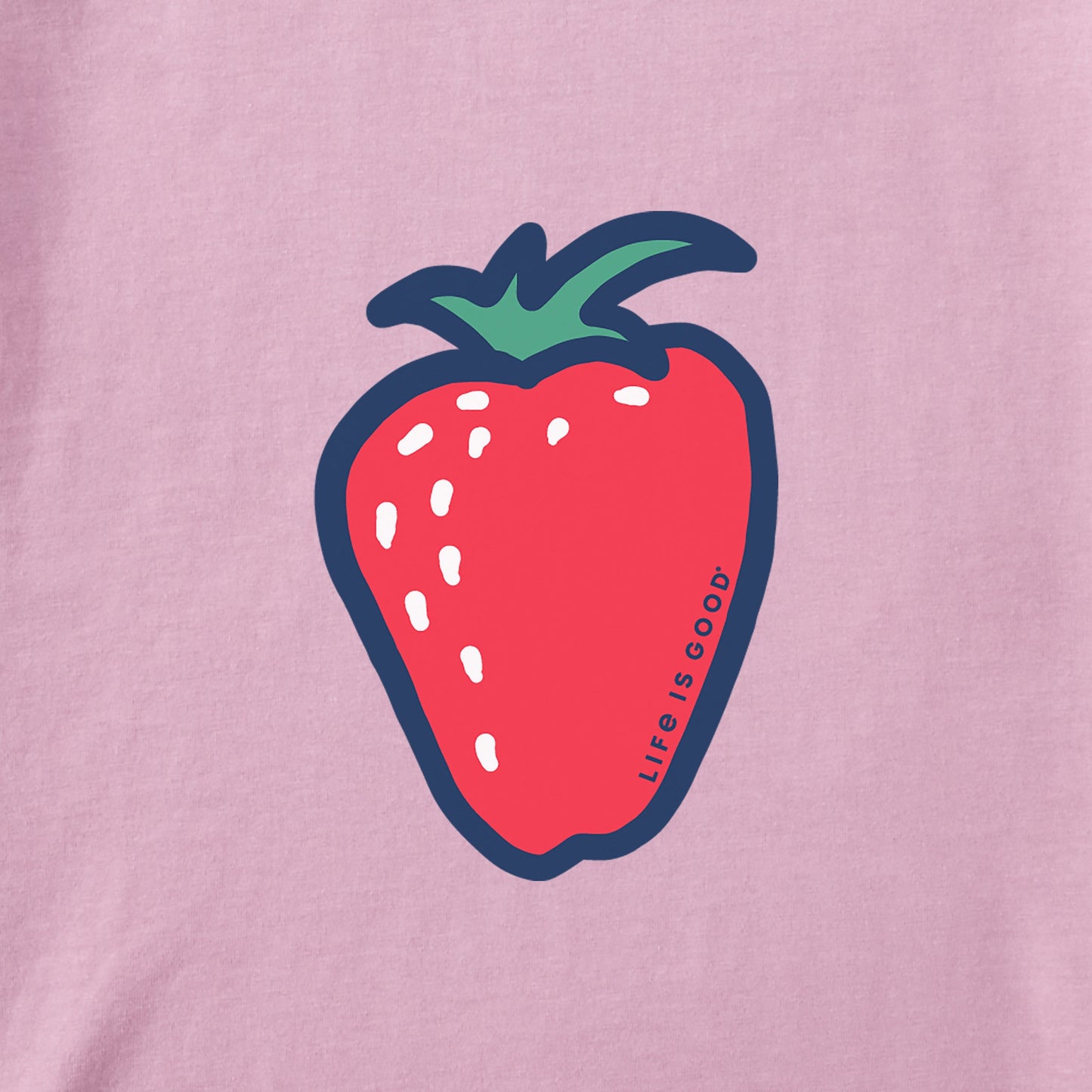 Women's Simple Strawberry Short Sleeve Crusher Boxy Tee