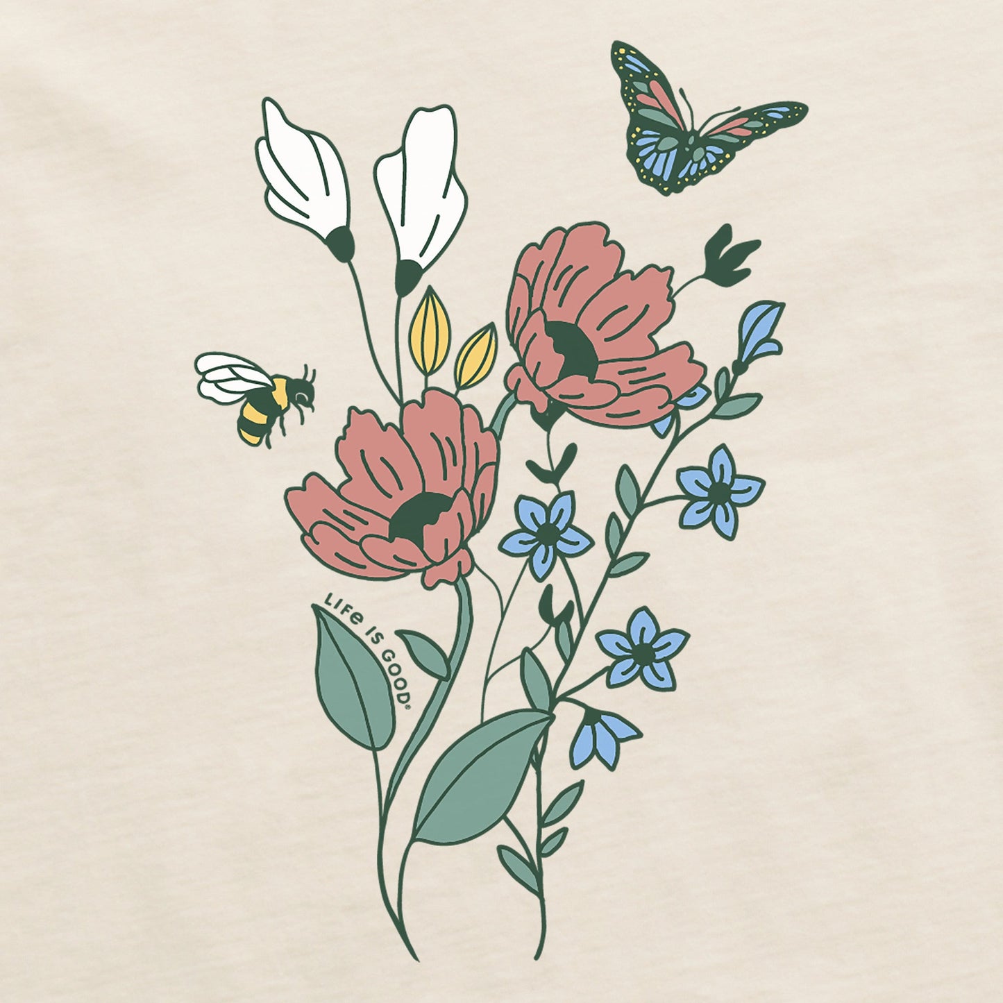 Women's Wildflowers Bouquet Short Sleeve Tee