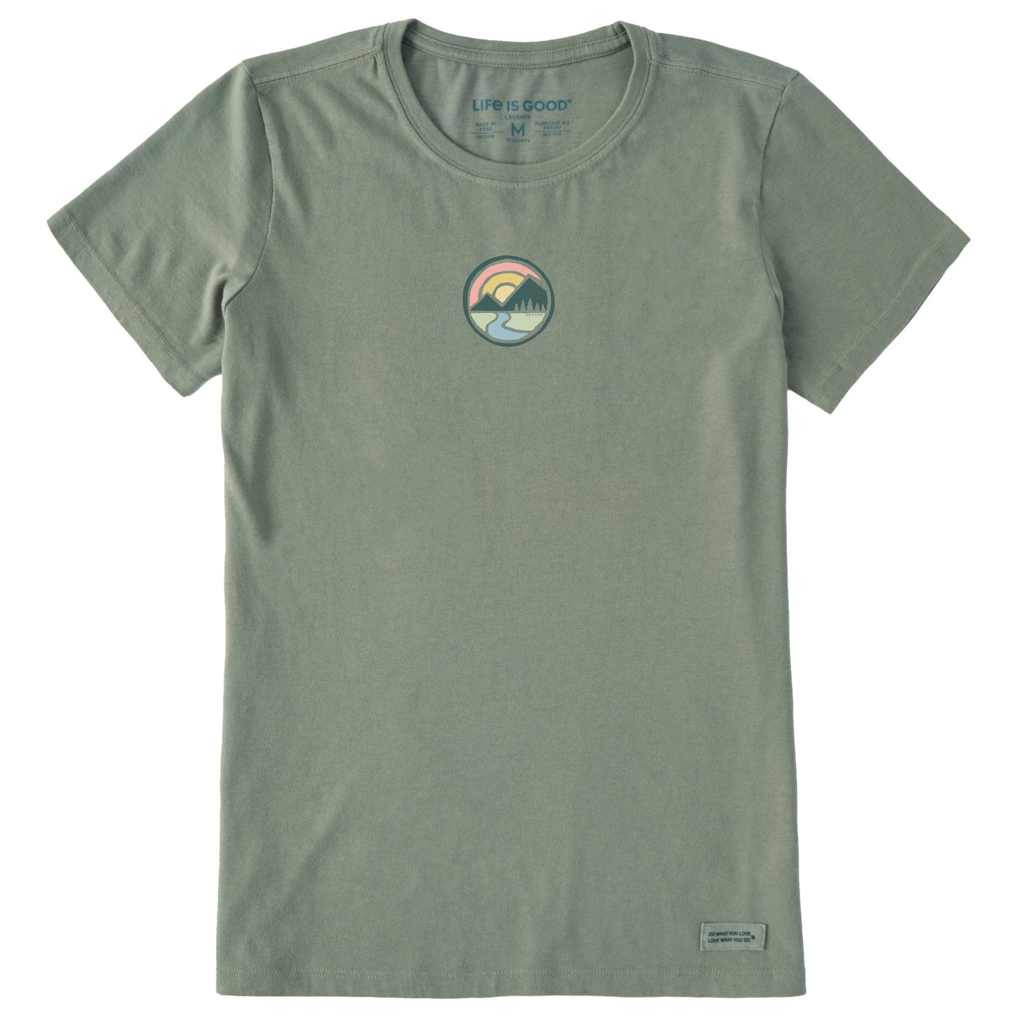 Women's Sunset Mountain Circle Short Sleeve Crusher Tee