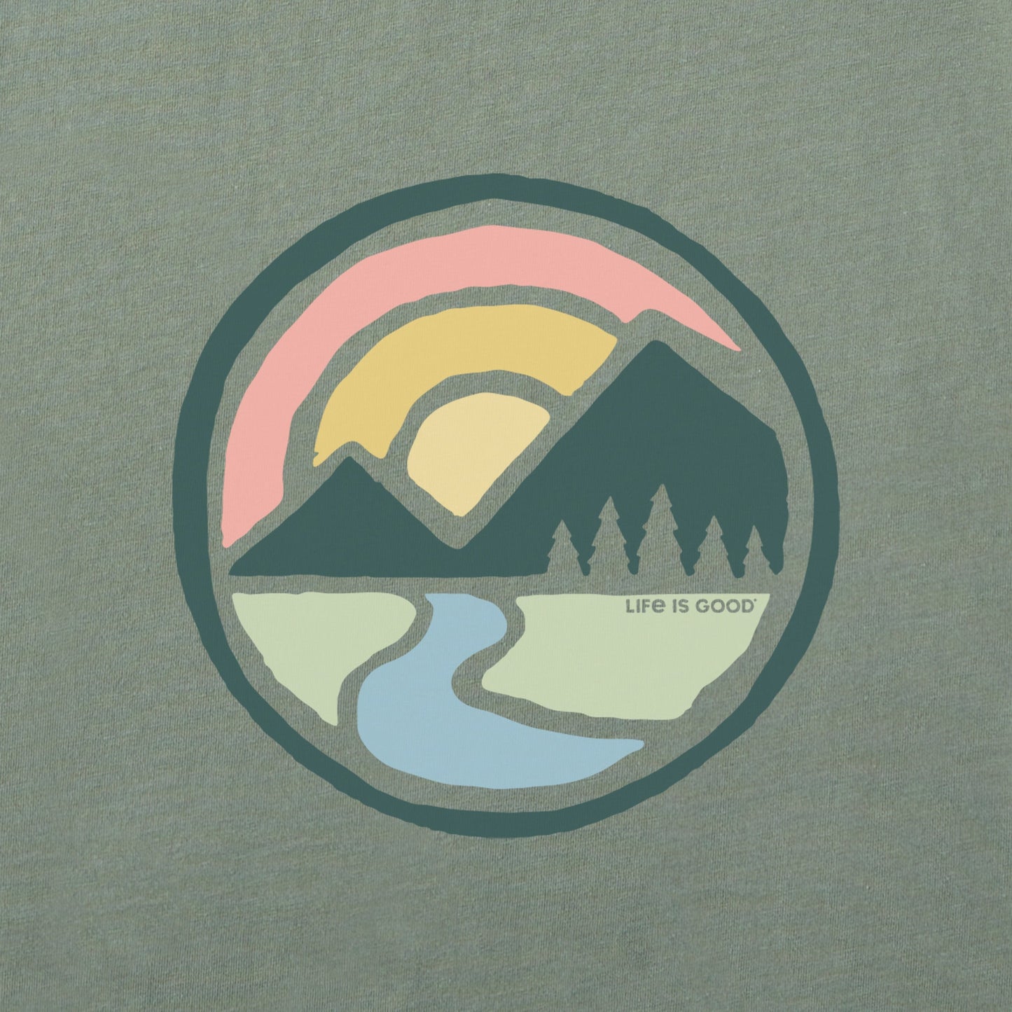 Women's Sunset Mountain Circle Short Sleeve Crusher Tee