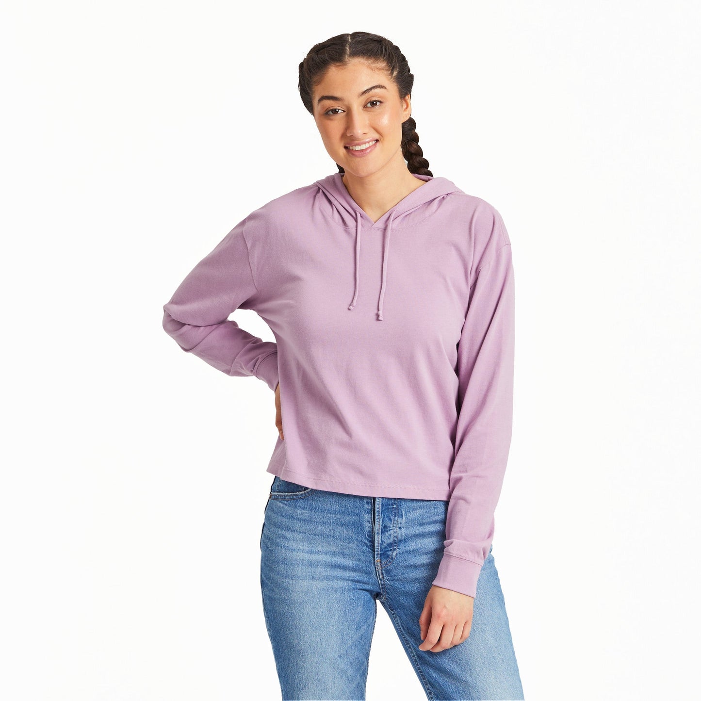 Women's Solid Crusher Boxy Hoodie