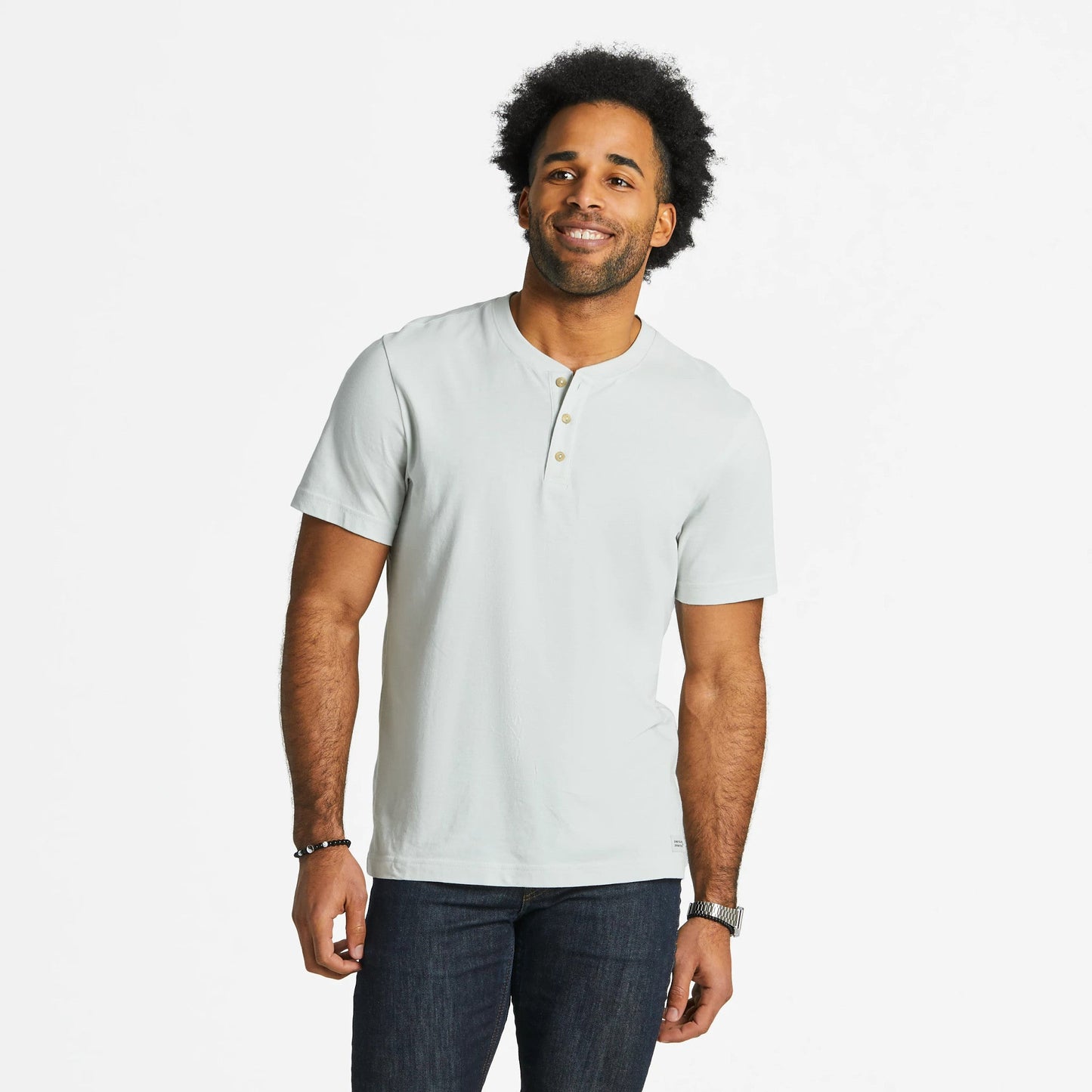 Men's Solid Short Sleeve Crusher-LITE Henley