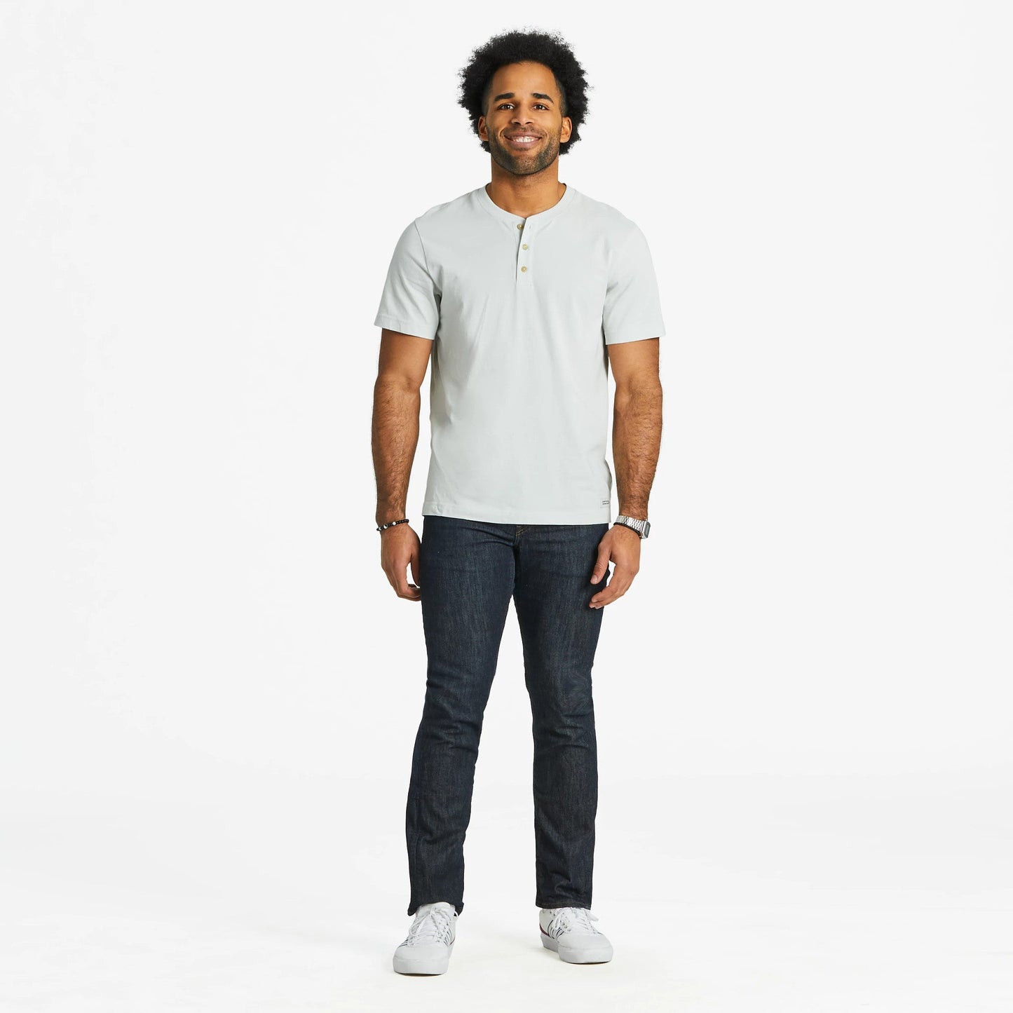 Men's Solid Short Sleeve Crusher-LITE Henley