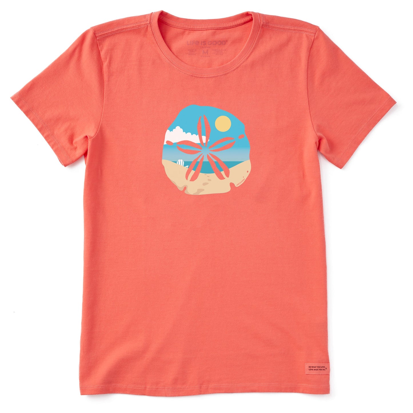 Women's Sand Dollar Beach Scene Short Sleeve Crusher Tee