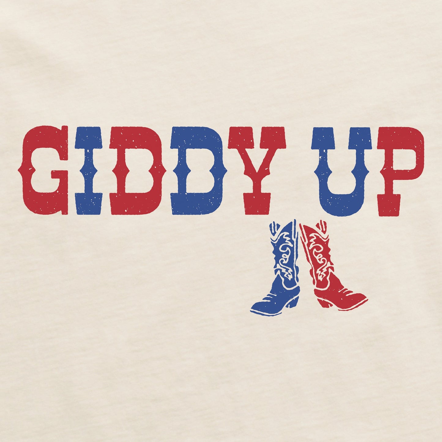 Women's Woodcut Giddy up Boots Short Sleeve Crusher Boxy Tee