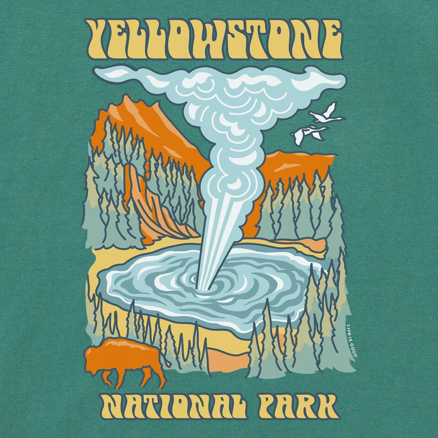 Men's Yellowstone Poster Simply True Fleece Crew