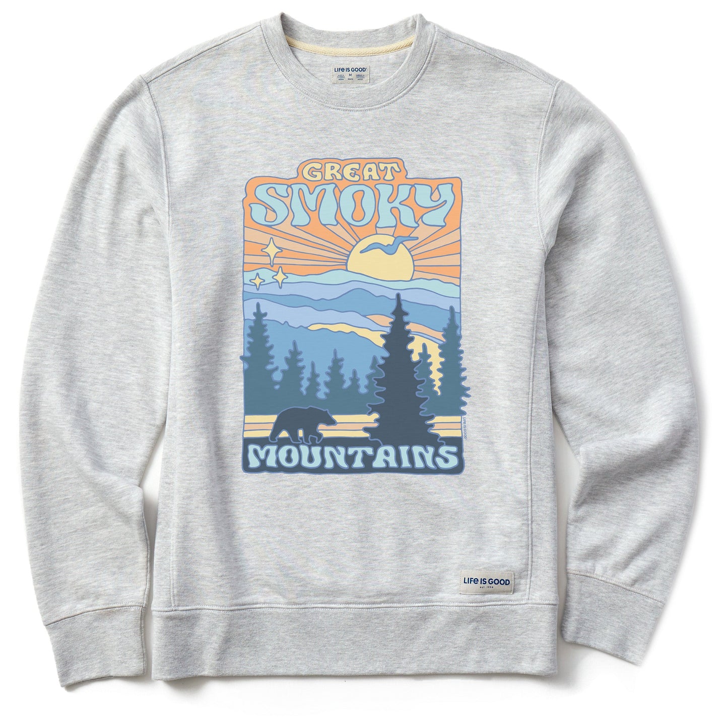 Men's Great Smoky Mountains Poster Simply True Fleece Crew