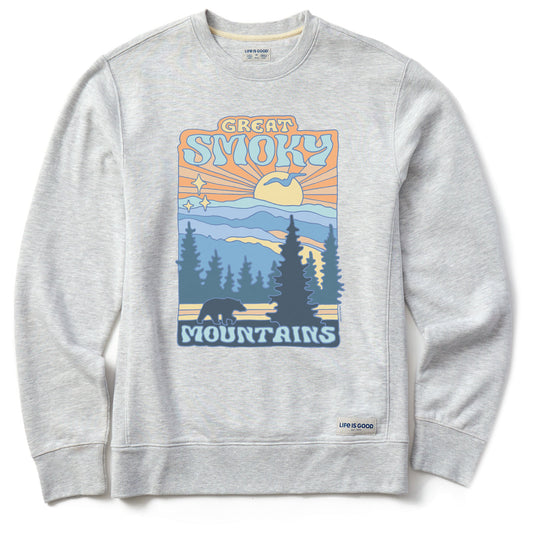 Men's Great Smoky Mountains Poster Simply True Fleece Crew
