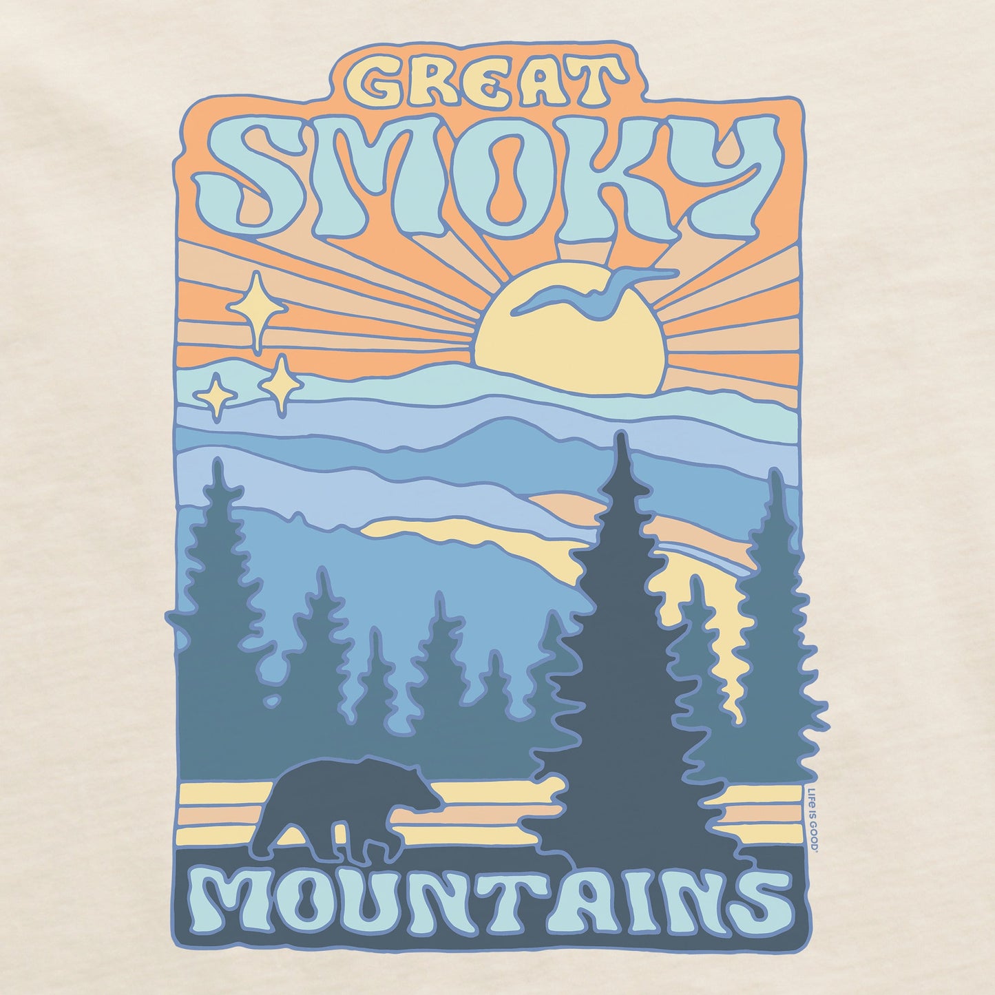Men's Great Smoky Mountains Poster Short Sleeve Crusher Tee