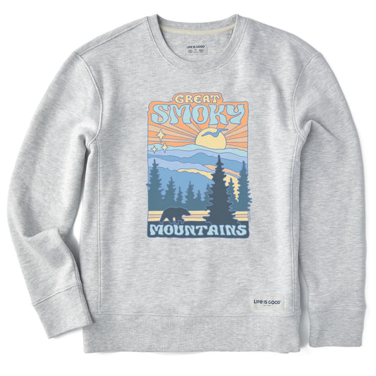 Women's Great Smoky Mountains Poster Simply True Fleece Crew