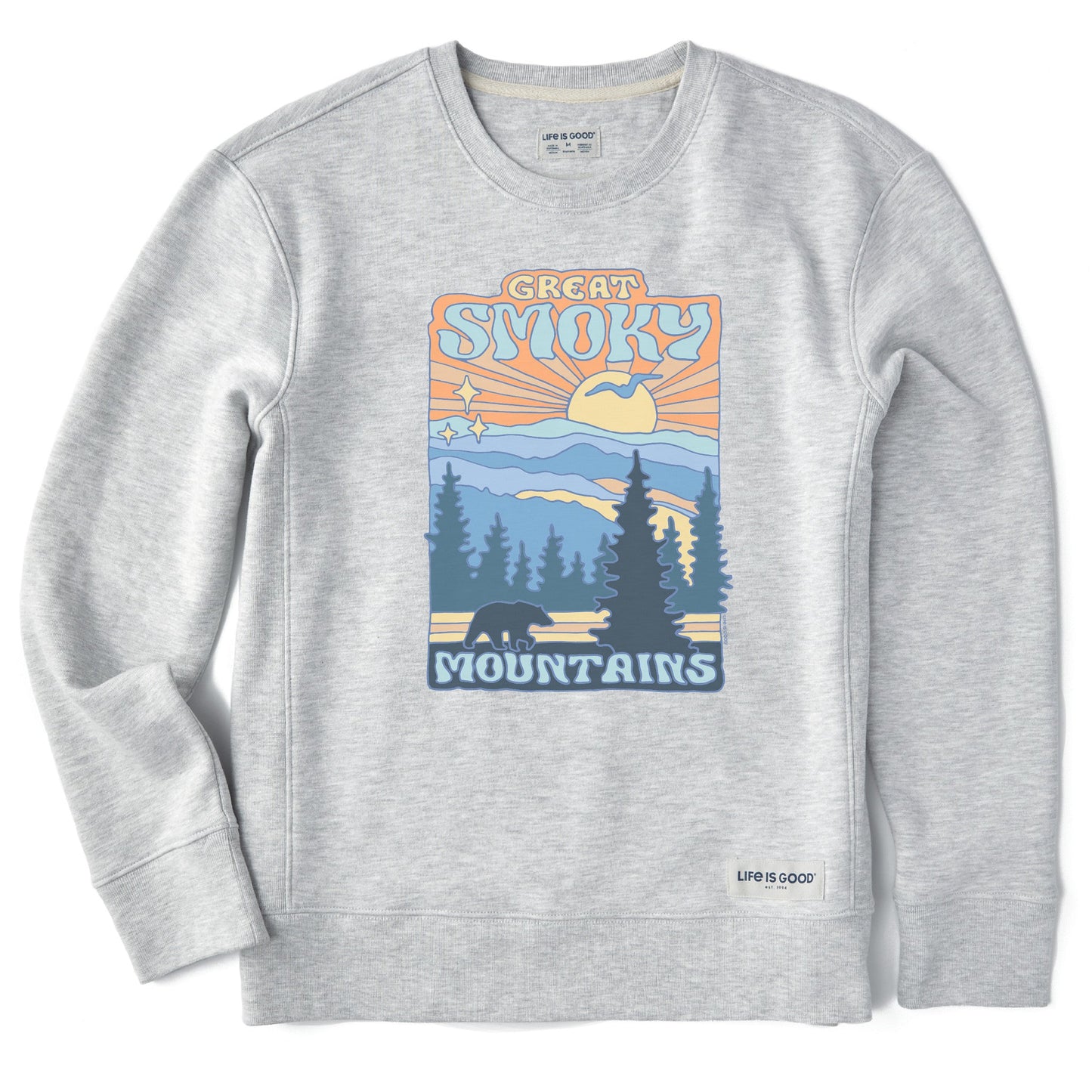 Women's Great Smoky Mountains Poster Simply True Fleece Crew