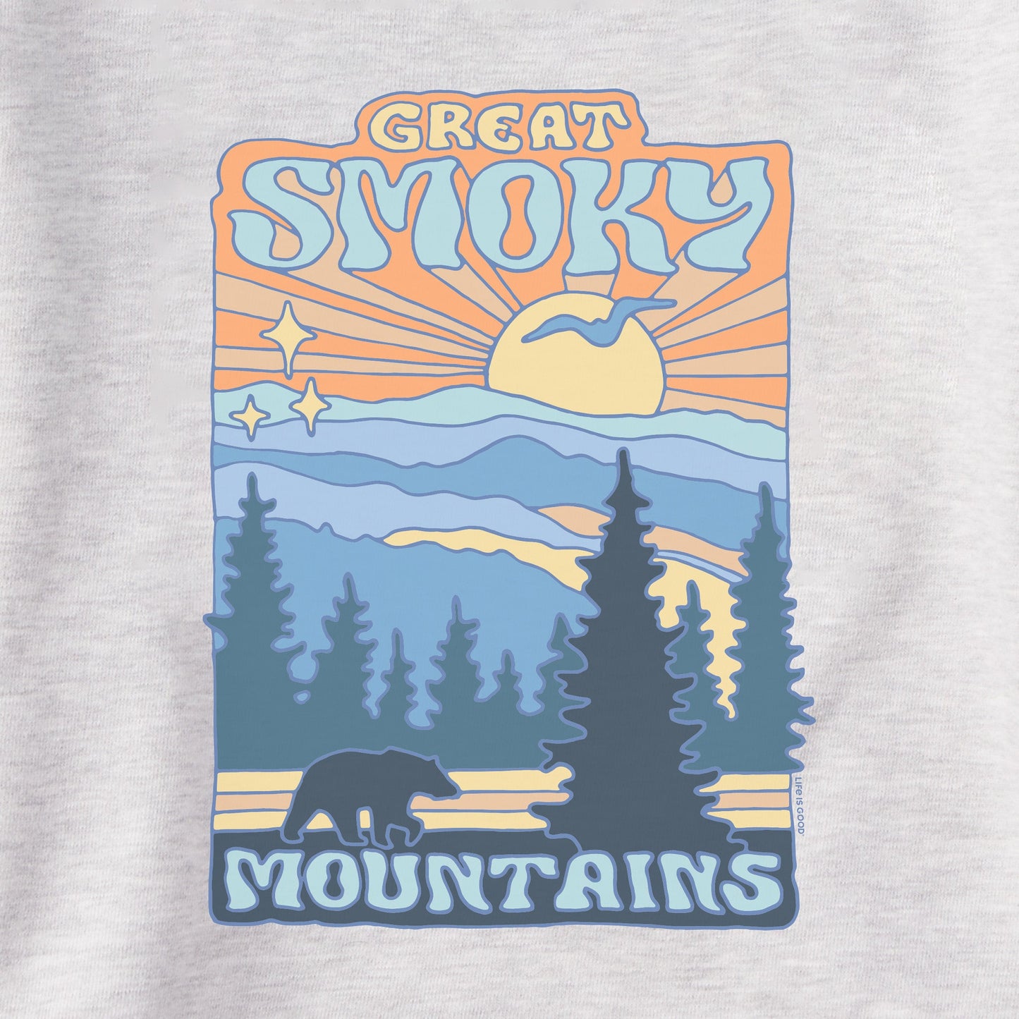 Women's Great Smoky Mountains Poster Simply True Fleece Crew