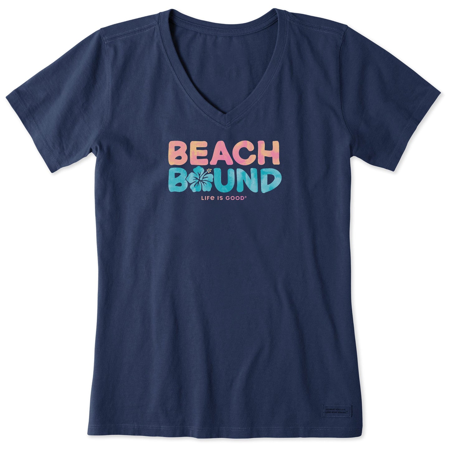 Women's Wordsmith Beach Bound Hibiscus Short Sleeve Vee