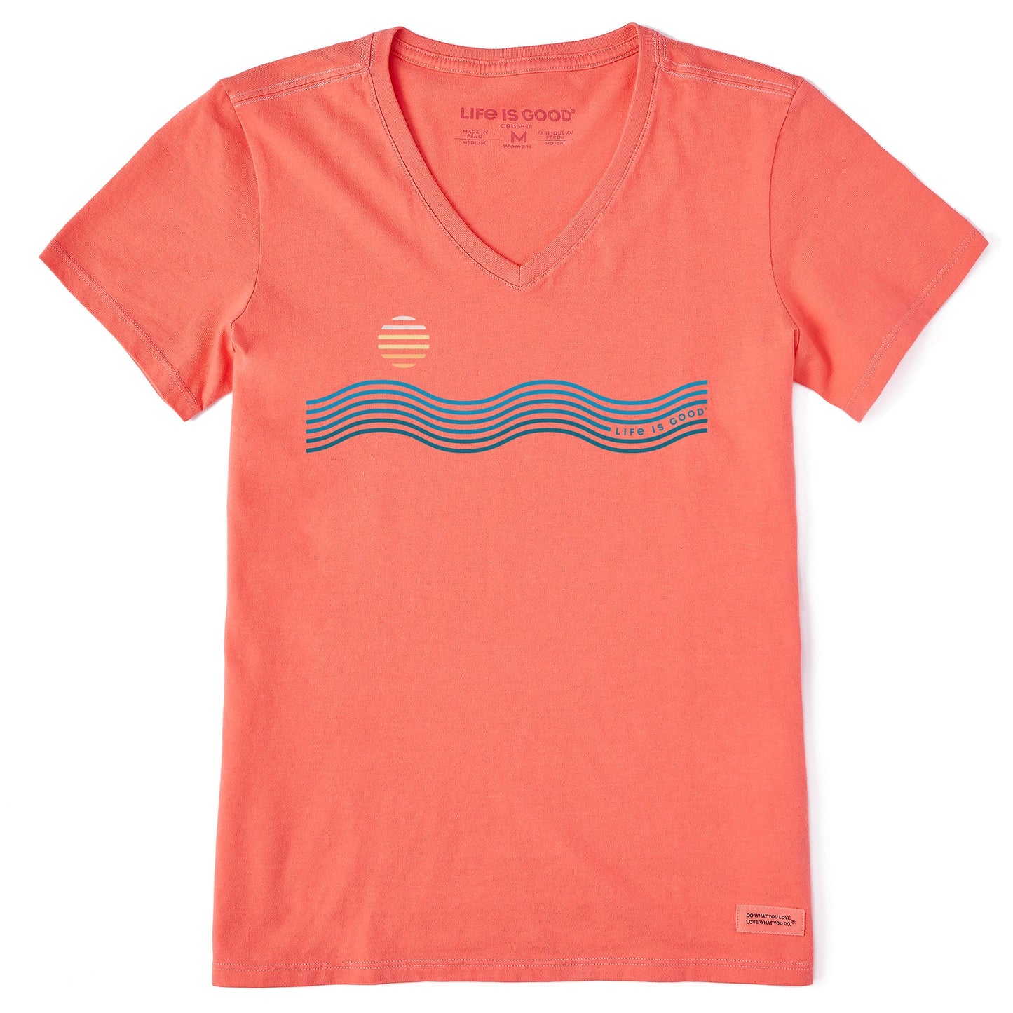 Women's Waves & Sun Short Sleeve Crusher Vee
