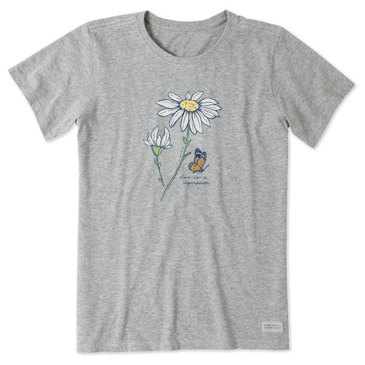 Women's Superpower Daisy and Butterfly Short Sleeve Tee
