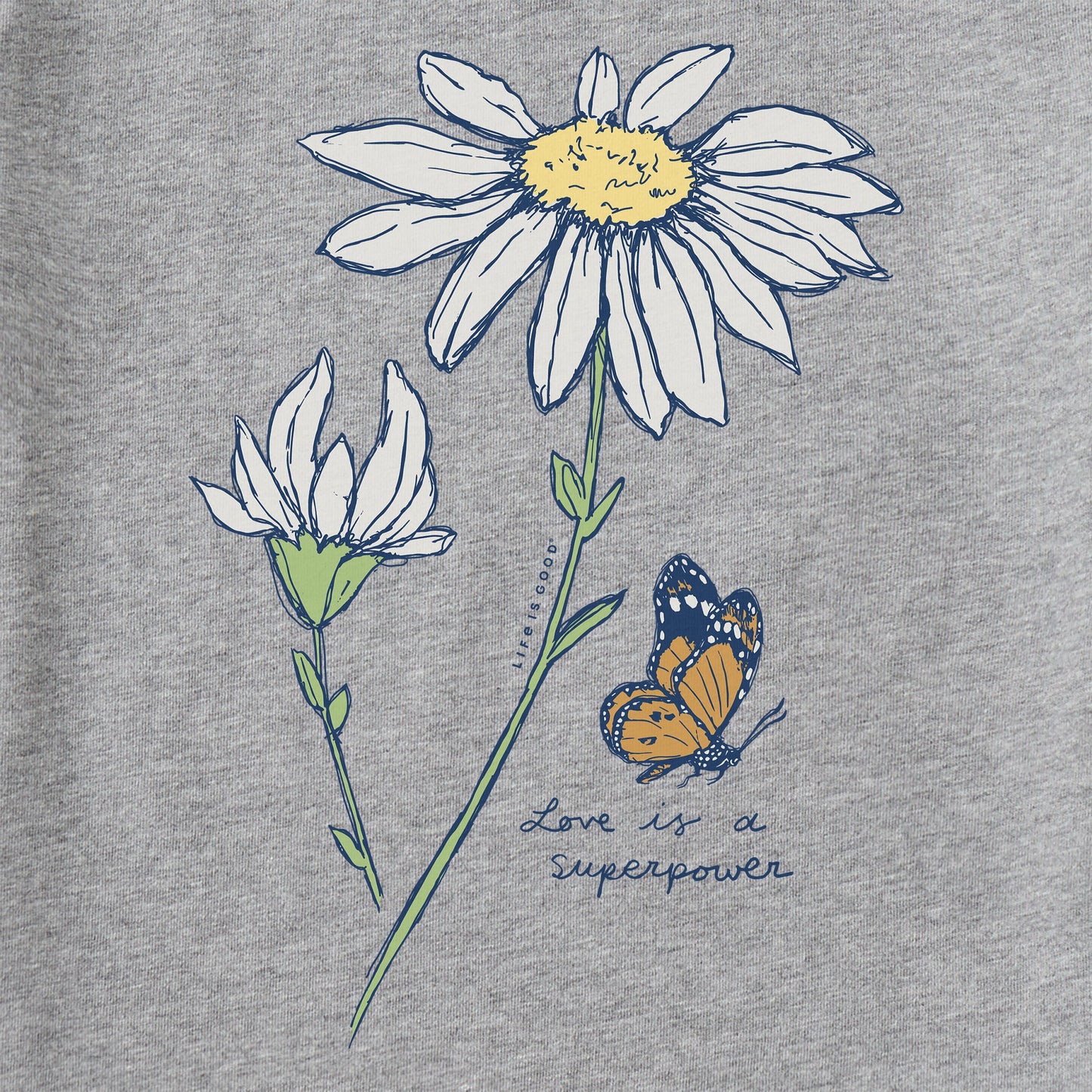 Women's Superpower Daisy and Butterfly Short Sleeve Tee