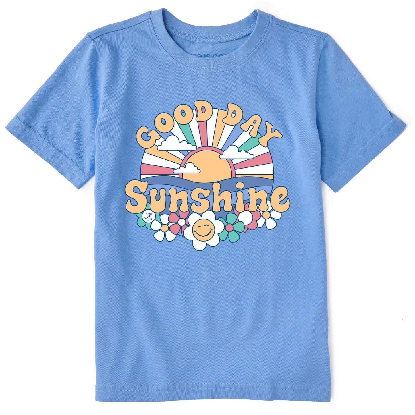 Kids Groovy Good Day Sunshine Short Sleeve Crusher Tee