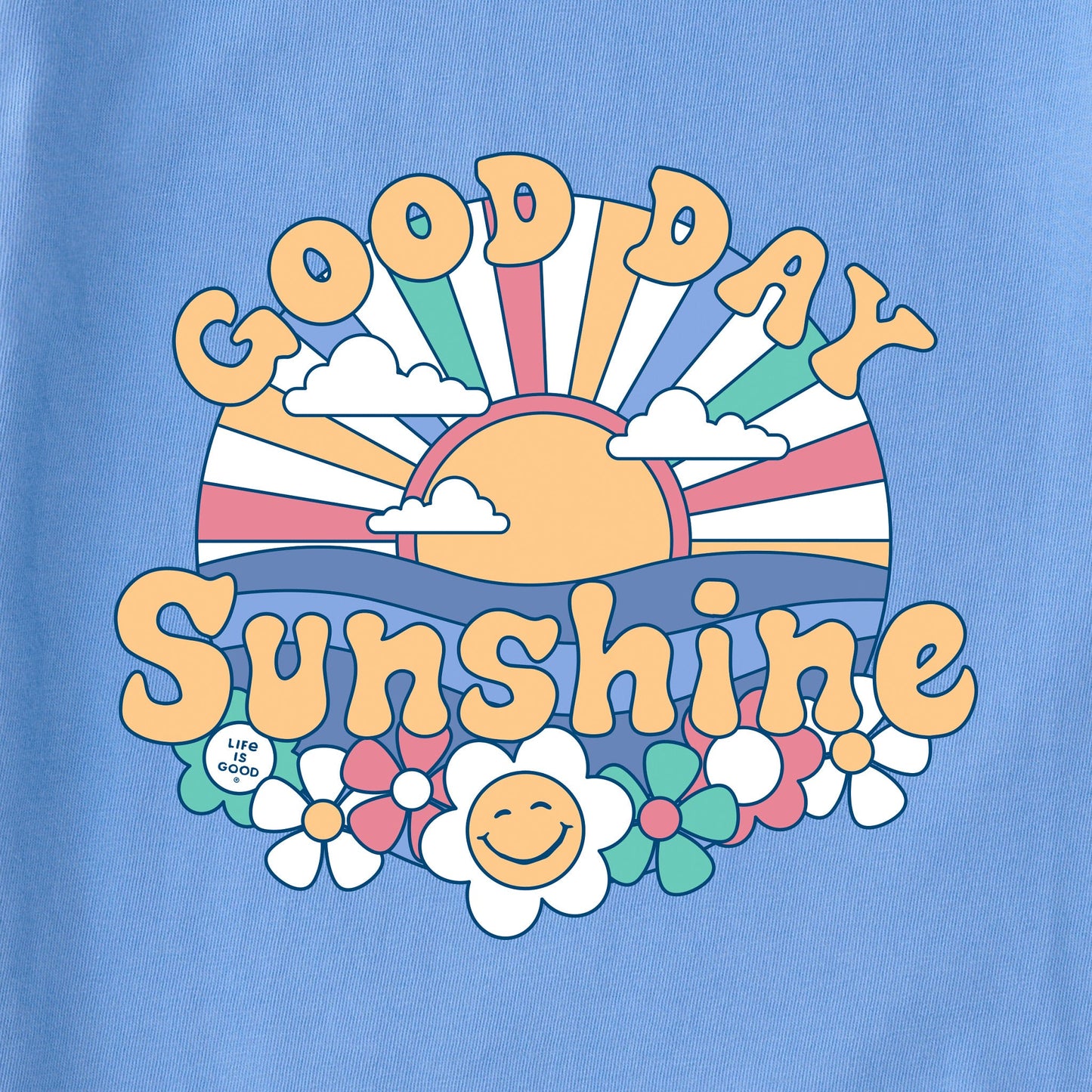 Kids Groovy Good Day Sunshine Short Sleeve Crusher Tee