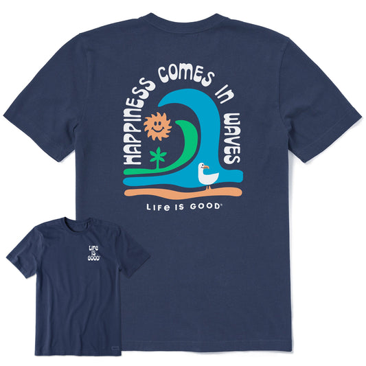 Men's Happiness Comes in Waves Short Sleeve Tee