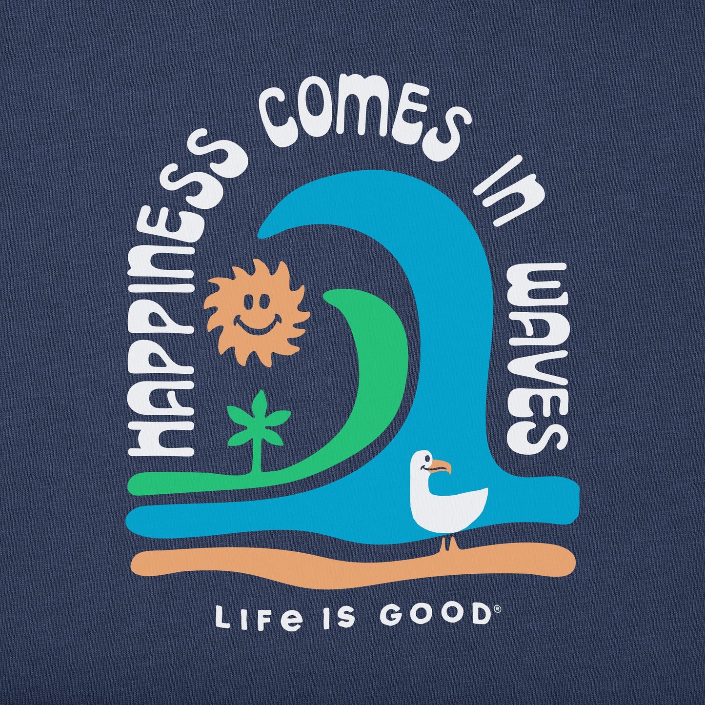 Men's Happiness Comes in Waves Short Sleeve Tee