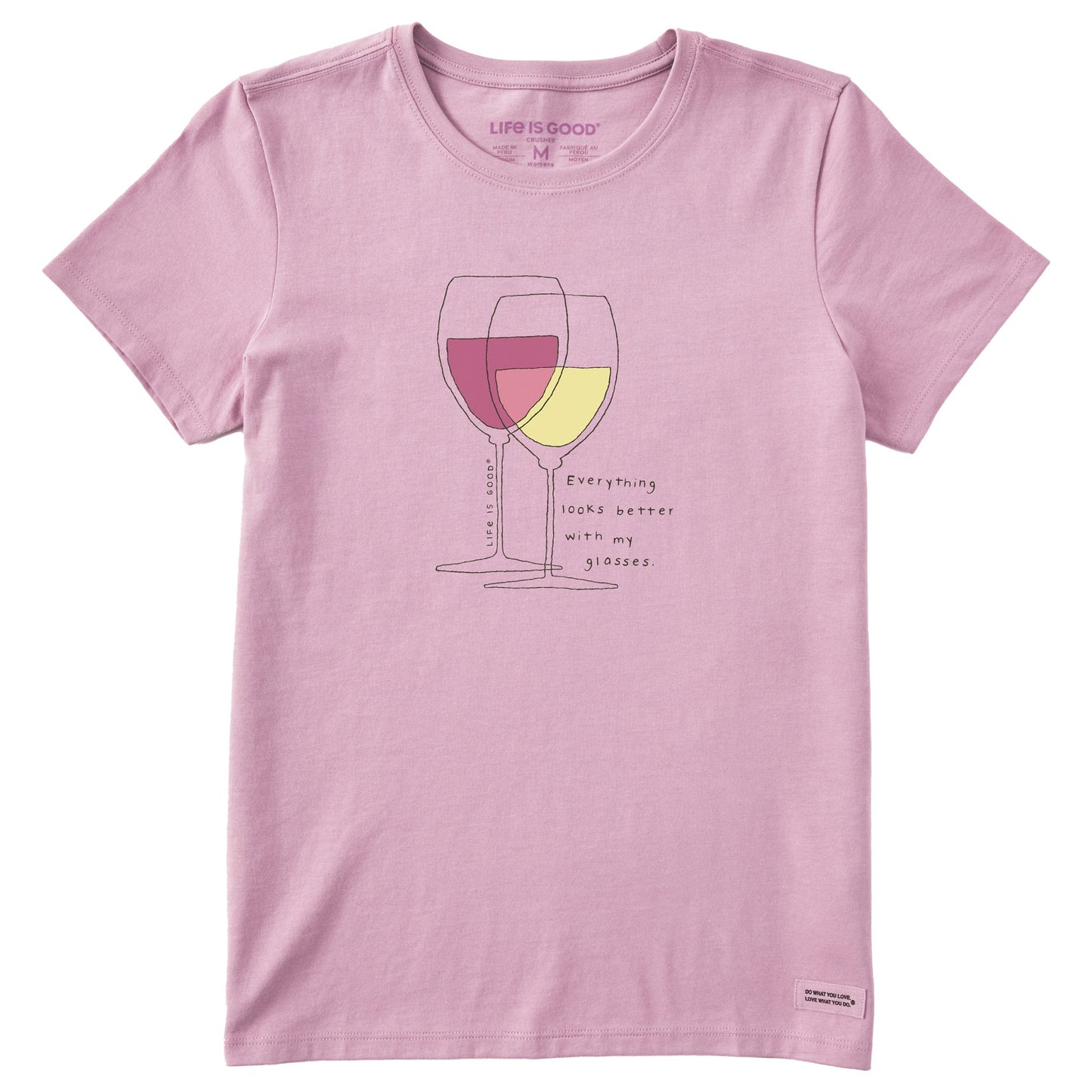 Women's Wine Looks Better with Glasses Short Sleeve Tee