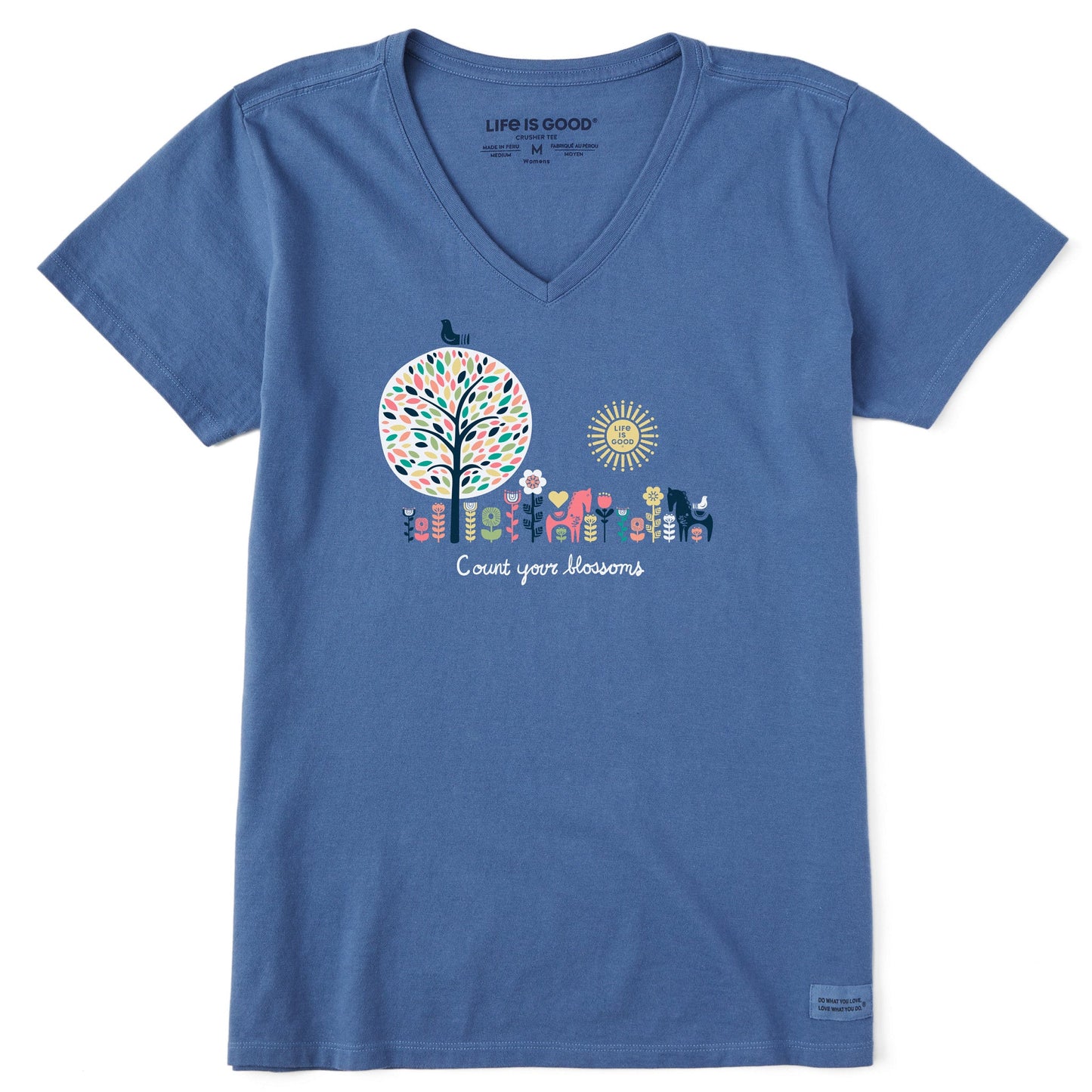 Women's Count your Blossoms Short Sleeve Crusher Vee