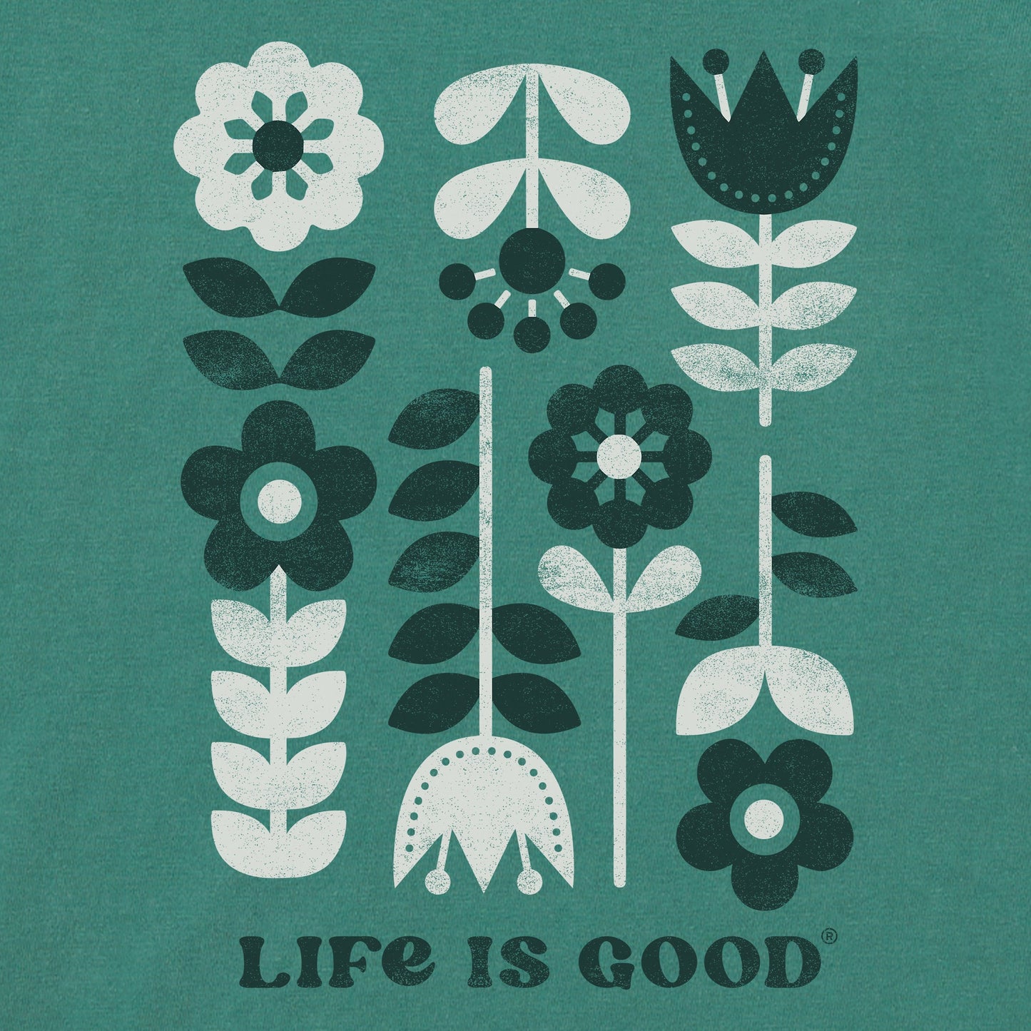 Women's Flag Flowers Short Sleeve Crusher Boxy Tee