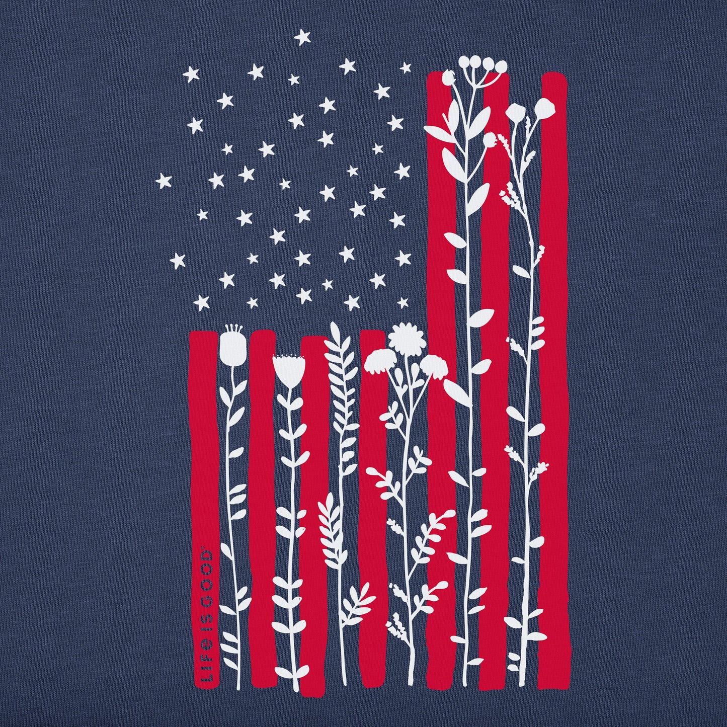 Women's Flower Tall Flag Short Sleeve Tee