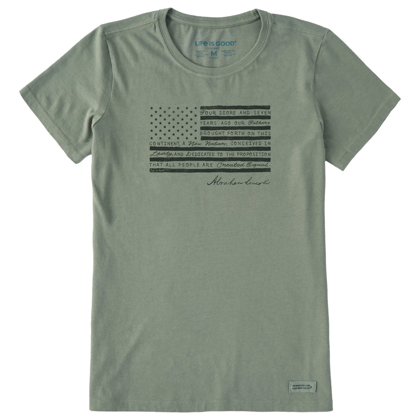 Women's Caligram Gettysburg Flag Short Sleeve Crusher Tee