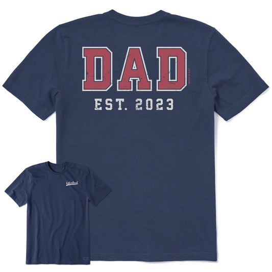 Men's Dad Est 2023 Short Sleeve Crusher Tee