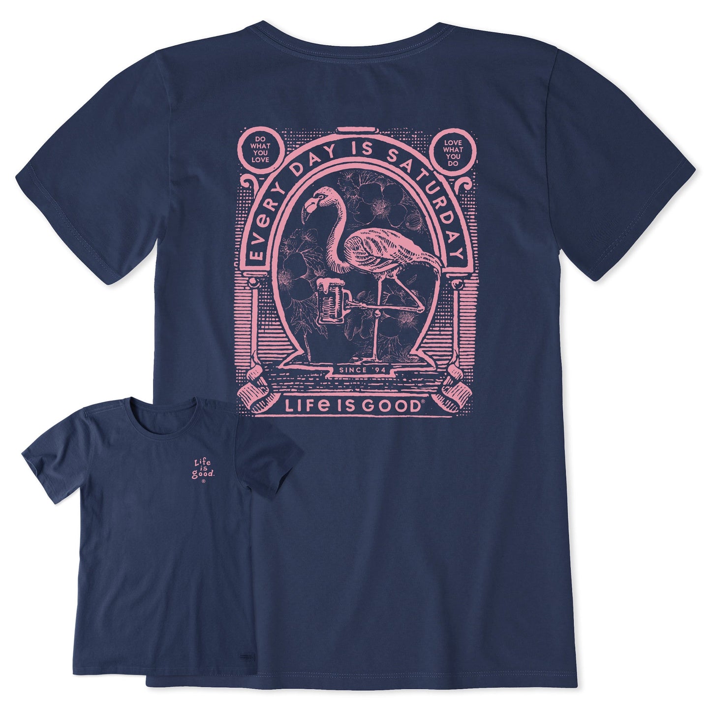 Women's Saturday Flamingo Short Sleeve Tee